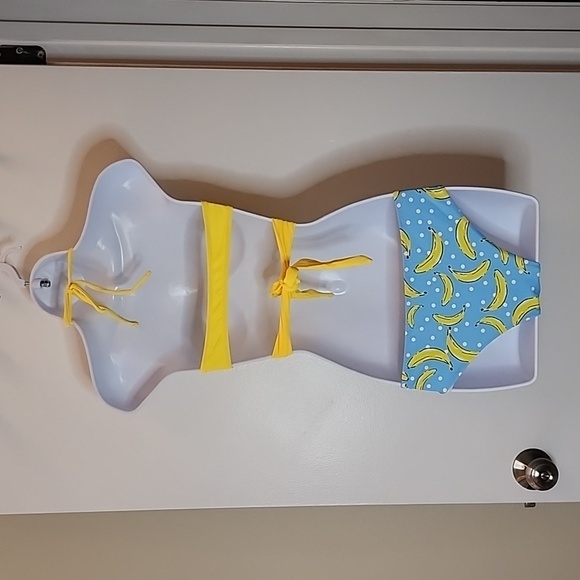 NWOT Shein, Banana Bikini, 2 Piece Set, Size Medium, Yellow and Blue - Picture 4 of 6